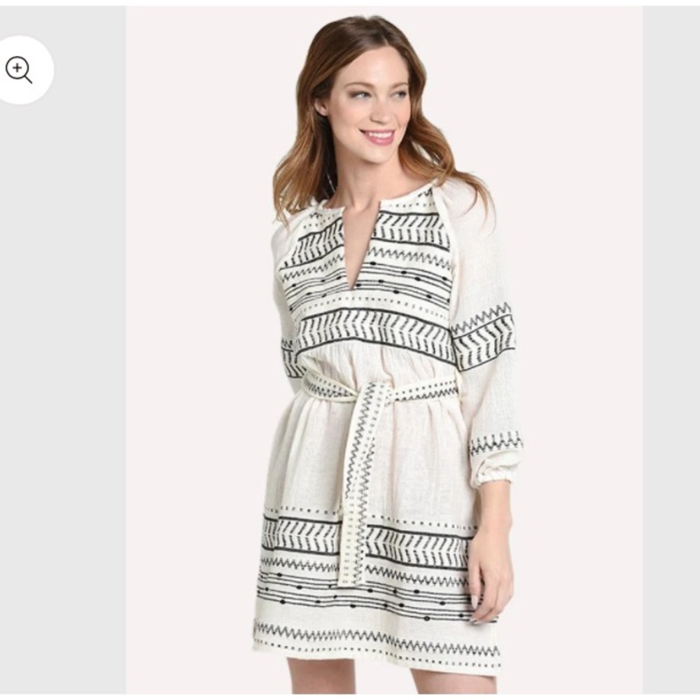 Lemlem Black and White Maya Blouse Dress